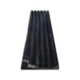 Nero Marquina Black Marble 6x24 Flute 3D Dimensional Tile Polished
