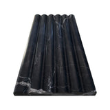 Nero Marquina Black Marble 6x12 Flute 3D Dimensional Tile Polished