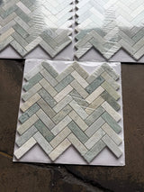 1x3 Ming Green Classico Herringbone 11 x 12.5