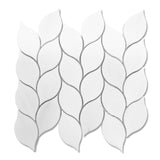 Bianco Dolomite Marble Blanco Orchid Leaf Mosaic Tile Honed