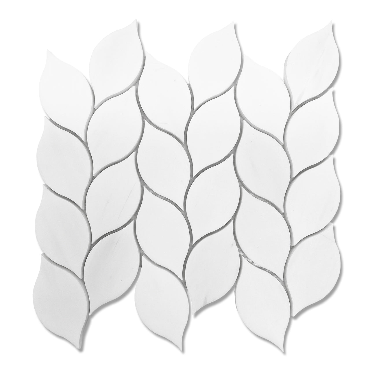 Bianco Dolomite Marble Blanco Orchid Leaf Mosaic Tile Honed