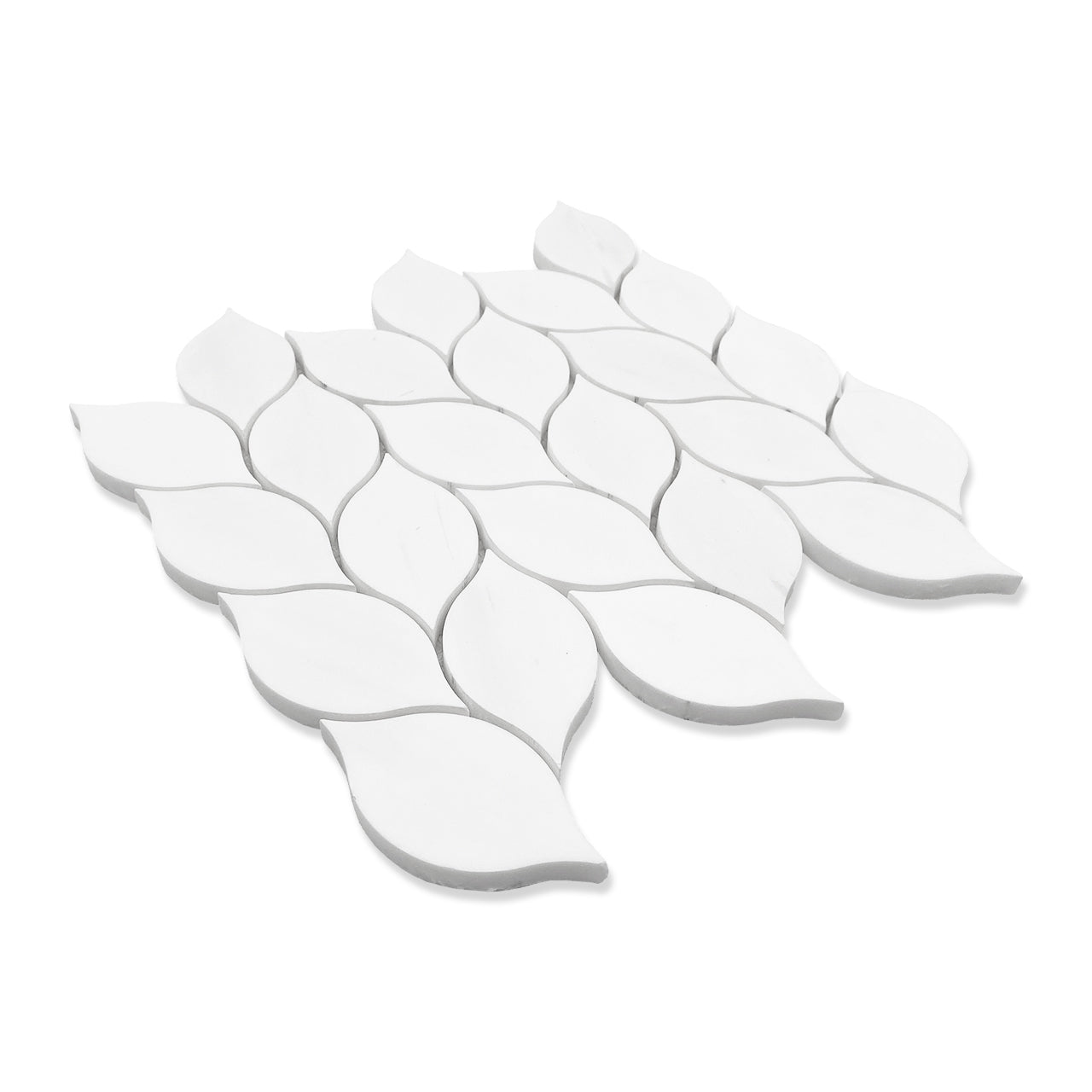 Bianco Dolomite Marble Blanco Orchid Leaf Mosaic Tile Polished