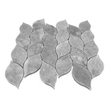 Bardiglio Gray Marble Blanco Orchid Leaf Mosaic Tile Honed