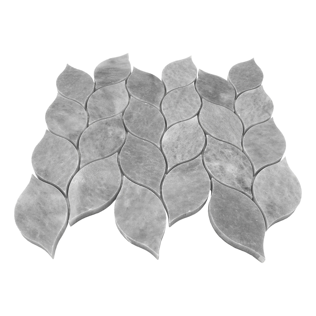 Bardiglio Gray Marble Blanco Orchid Leaf Mosaic Tile Polished