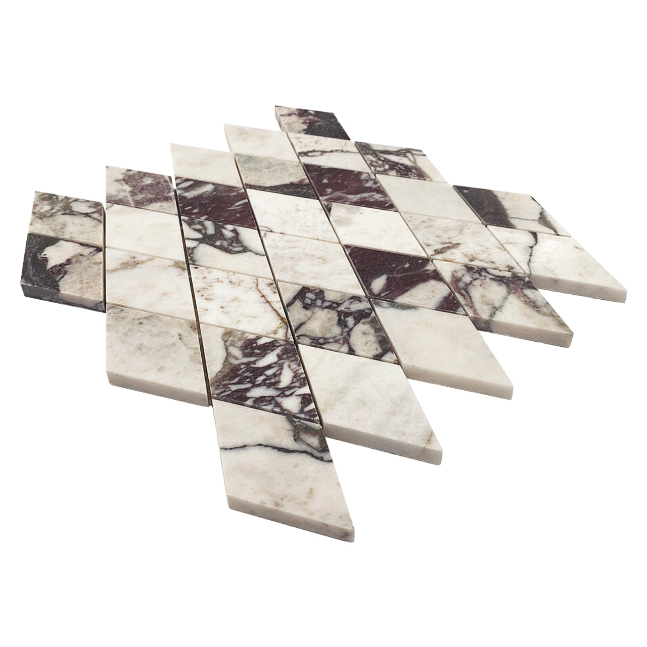 Calacatta Viola Marble Large Diamond Mosaic Tile Polished