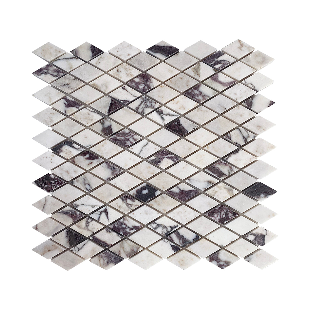 Calacatta Viola Marble Diamond Mosaic Tile Polished