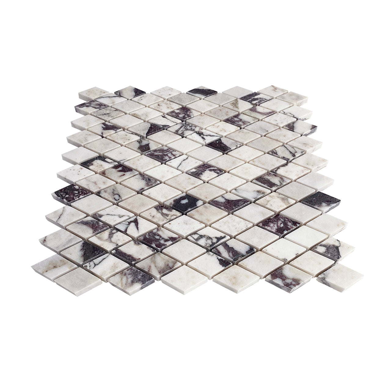 Calacatta Viola Marble Diamond Mosaic Tile Polished