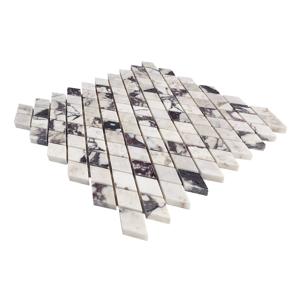 Calacatta Viola Marble Diamond Mosaic Tile Honed