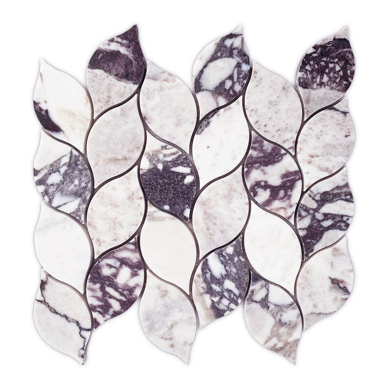 Calacatta Viola Marble Orchid Leaf Mosaic Tile Polished