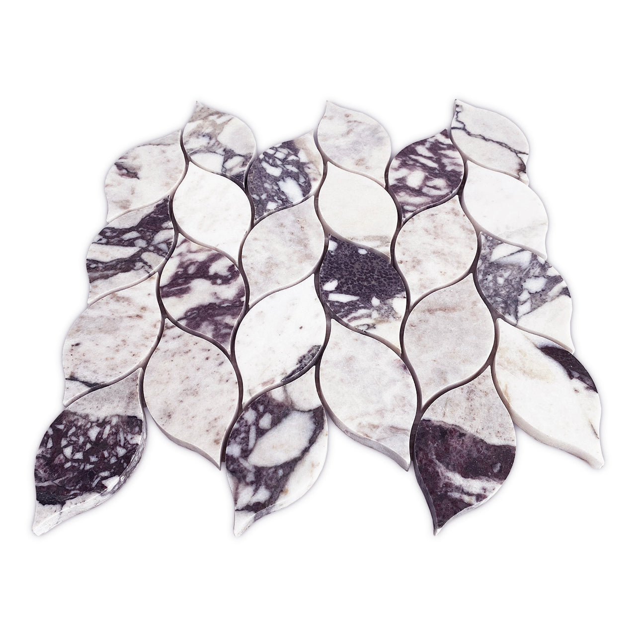 Calacatta Viola Marble Orchid Leaf Mosaic Tile Honed