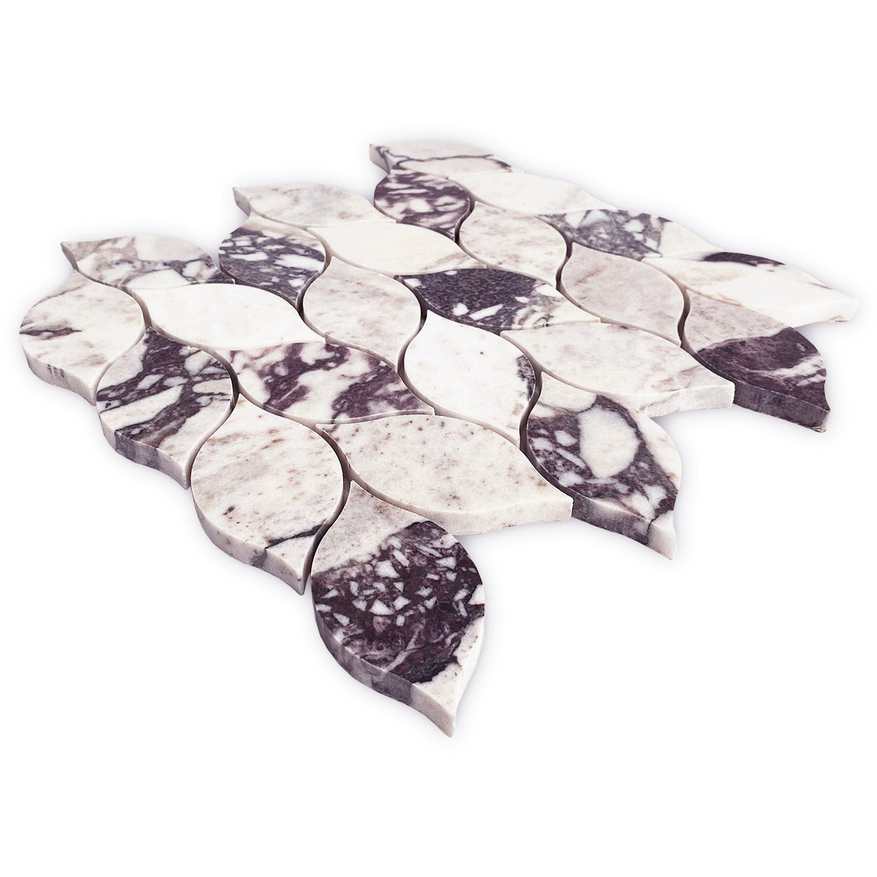 Calacatta Viola Marble Orchid Leaf Mosaic Tile Polished
