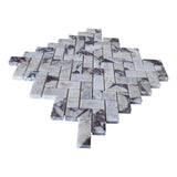 Calacatta Viola Marble 1x2 Herringbone Mosaic Tile Polished