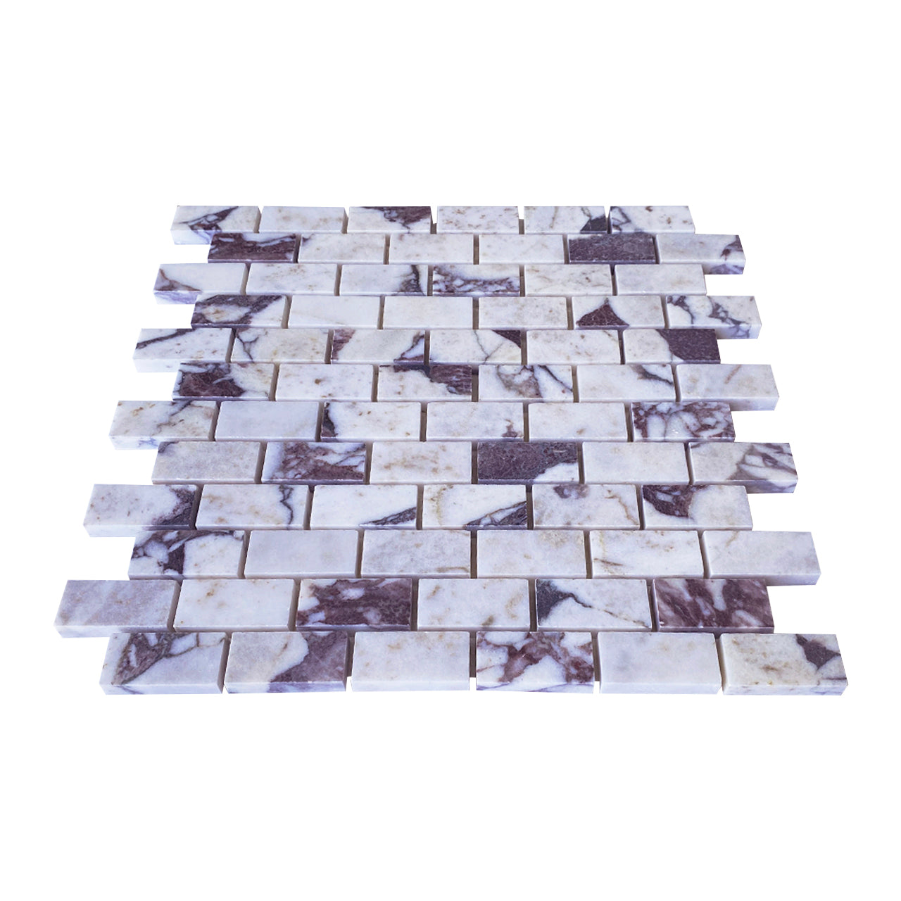 Calacatta Viola Marble 1" x 2" Brick Mosaic Tile Polished