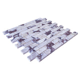 Calacatta Viola Marble 1" x 2" Brick Mosaic Tile Honed
