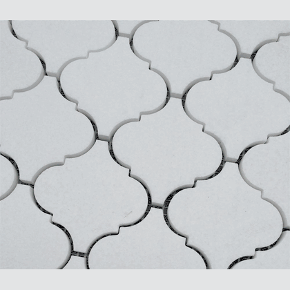 3” Thassos White Arabesque Mosaic, Greek Marble 12X12