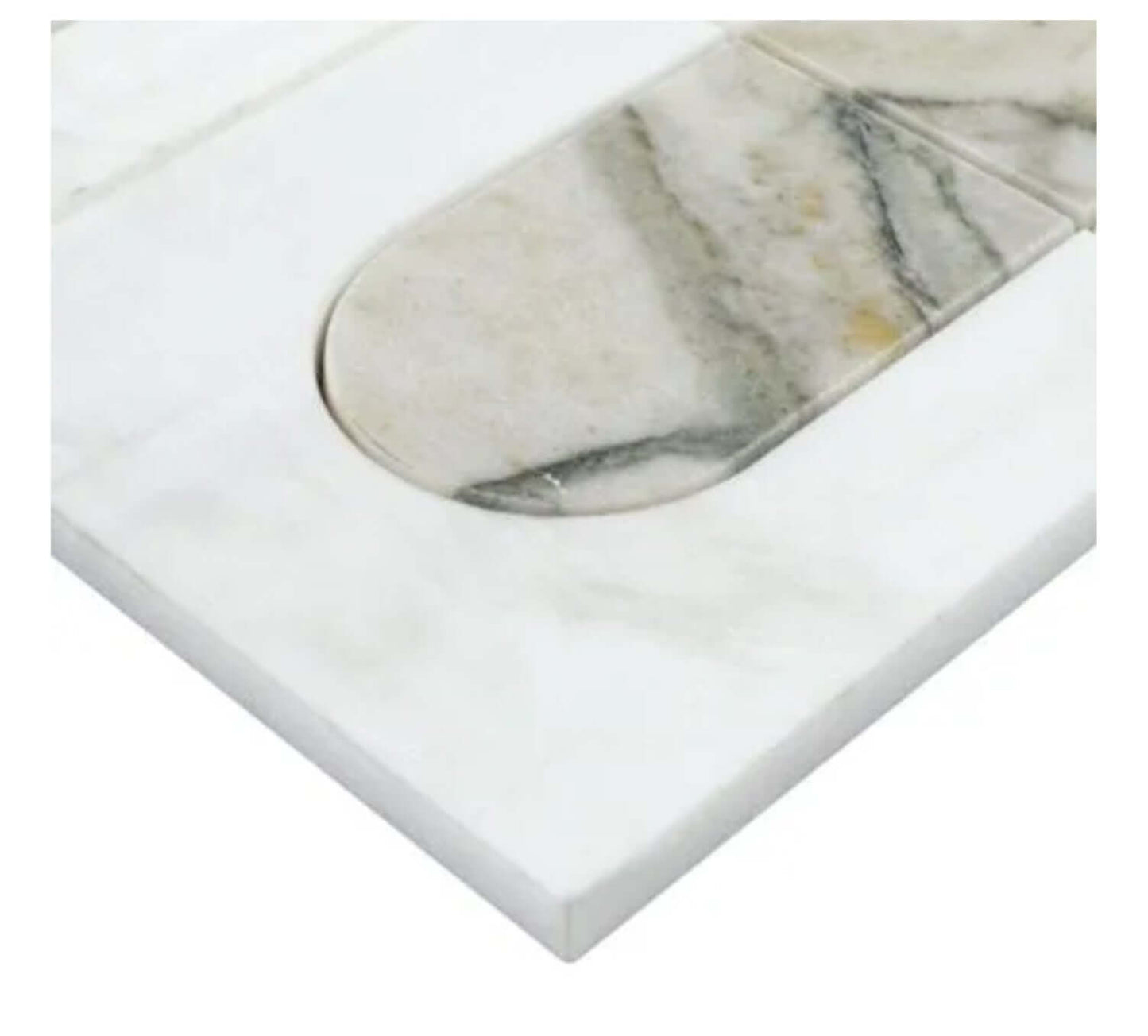 Bianco Dolomite Green Moderno 12"x12" Polished Marble Mosaic Floor and Wall Tile