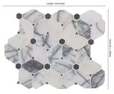 Calacacatta Violet Lilac Cecily Pattern Mosaic Tile 12x11