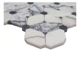 Calacacatta Violet Lilac Cecily Pattern Mosaic Tile 12x11