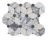 Calacacatta Violet Lilac Cecily Pattern Mosaic Tile 12x11