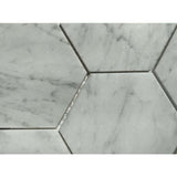 Carrara Venato Marble 5" Large Hexagon Mosaic Tile