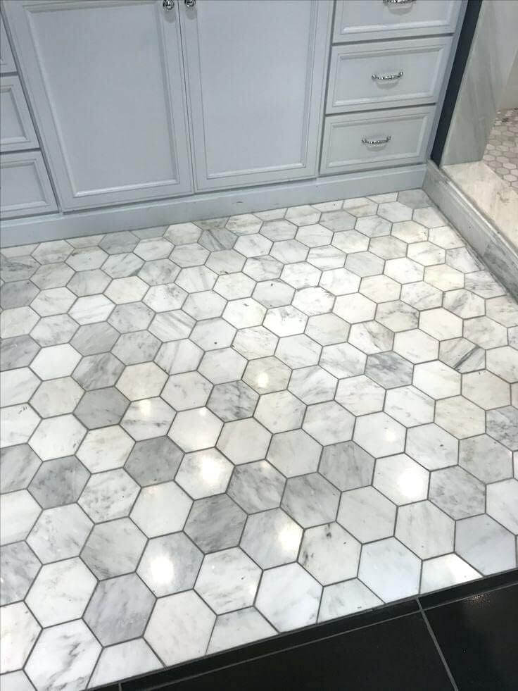 Carrara Venato Marble 5" Large Hexagon Mosaic Tile