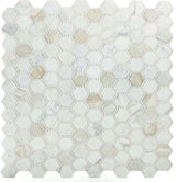 3” Defined Edge Tuscan Calacatta Hexagon Deco Mosaic Tile 10.75 x 12.5