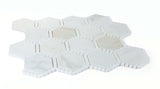 3” Defined Edge Tuscan Calacatta Hexagon Deco Mosaic Tile 10.75 x 12.5