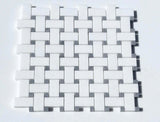 Thassos Bardiglio Gray Basketweave Marble Mosaic Tile