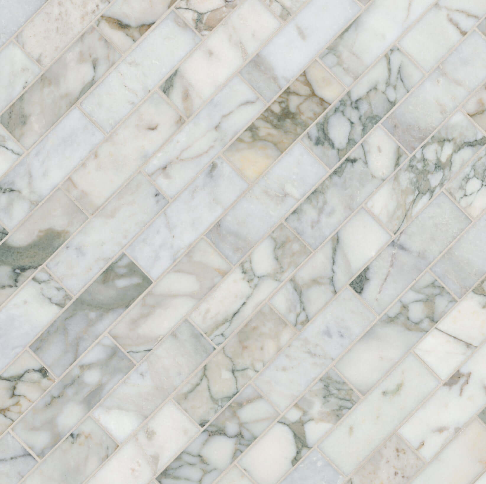 2x6 Calacatta Green Marble Honed Mosaic Tile