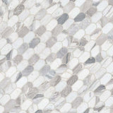 Edessa Scallop Bardiglio White 12” x 13” Polished Marble Mosaic
