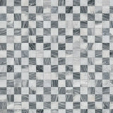 3x3 Bardiglio Gray Carrara Blend Polished Marble Mosaic, 12x12