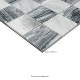 3x3 Bardiglio Gray Carrara Blend Polished Marble Mosaic, 12x12