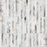Calacatta Viola Lilac Scallopini Pattern 11" X 12" Honed Marble Mosaic Tile