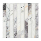 Calacatta Viola Lilac Scallopini Pattern 11" X 12" Honed Marble Mosaic Tile