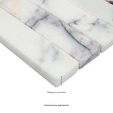 Calacatta Viola Lilac Scallopini Pattern 11" X 12" Honed Marble Mosaic Tile