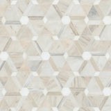 Angora Floralis 11" X 12" Polished Marble Mosaic Floor And Wall Tile