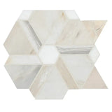 Angora Floralis 11" X 12" Polished Marble Mosaic Floor And Wall Tile