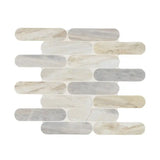 Angora Ellipse 12" X 12" Polished Marble Mosaic Floor And Wall Tile