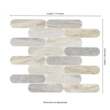 Angora Ellipse 12" X 12" Polished Marble Mosaic Floor And Wall Tile