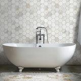 5” Arabescato Venato White Hexagon 10" X 13" Honed Marble Mosaic Floor And Wall Tile