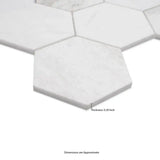 5” Arabescato Venato White Hexagon 10" X 13" Honed Marble Mosaic Floor And Wall Tile