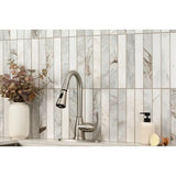 Arabescato Venato White 2X12 Stack Pattern Honed