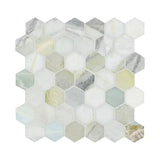 2” Cloudland Hexagon 12" X 12" Polished Marble Mosaic Floor And Wall Tile