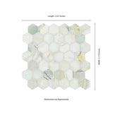2” Cloudland Hexagon 12" X 12" Polished Marble Mosaic Floor And Wall Tile
