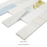 Cloudland 2x6 Polished Marble Subway Mosaic Tile, 12x12