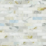 Cloudland 2x6 Polished Marble Subway Mosaic Tile, 12x12