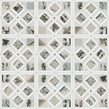 Tessere Pattern Viola 12" X 12" Polished Marble Mosaic Floor And Wall Tile