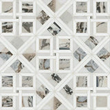 Tessere Pattern Viola 12" X 12" Polished Marble Mosaic Floor And Wall Tile