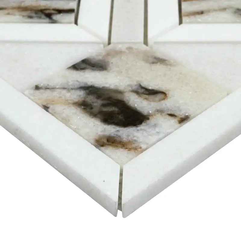Tessere Pattern Viola 12" X 12" Polished Marble Mosaic Floor And Wall Tile