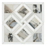 Tessere Pattern Viola 12" X 12" Polished Marble Mosaic Floor And Wall Tile